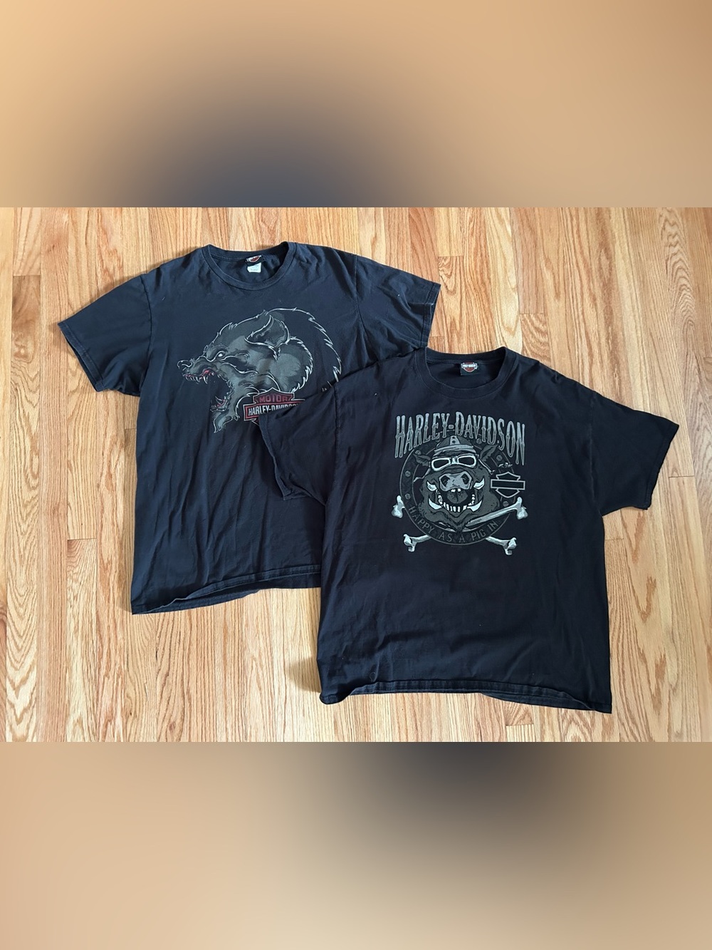 Harley-Davidson Black Short-Sleeve Graphic Tees